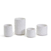 Two's Company CYC035-S4 Set of 4 Soft White Pattern Planter