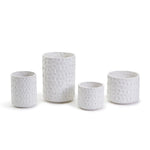 Two's Company CYC035-S4 Set of 4 Soft White Pattern Planter