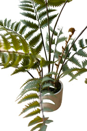 Artificial Fern 28 Inch – Cement Pot Decorative Botanical Accent