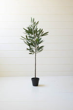 Artificial Eucalyptus Tree – 41" Tall Faux Greenery in Black Pot by Kalalou