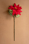 Artificial Red Poinsettia Stem – Holiday Floral Accent by Kalalou