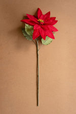 Artificial Red Poinsettia Pick – Christmas Flower Stem – 31"Tall by Kalalou