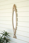 Fish-Shaped Wooden Wall Mirror – 47" H – White-Washed Coastal Décor