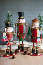 Painted Metal Nutcrackers – Festive Christmas Figures, Set of Three by Kalalou