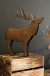 Rustic Metal Elk Sculpture – 17" H × 6" W × 20.5" T