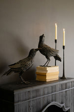Set of Two Black Metal Halloween Crows – Spooky Yard Decor by Kalalou