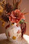 Woodland Ceramic Vase With Sculpted Leaves And Mushrooms 10" H by Kalalou
