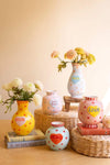 Set of 5 Ceramic Message Vases With Hand-Painted Words 9" H by Kalalou
