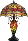 Chloe Lighting CH3T471RD16-DT3 Empress Tiffany-Style Dark Bronze 3 Light Double Lit Table Lamp 16" Shade