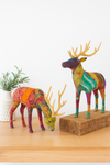Patchwork Kantha Reindeer – Set of 2 Tabletop Decorative Holiday Figures –by Kalalou