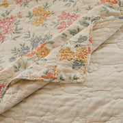 Greenland Home Fashions Chloe 3-Piece Reversible Floral Cotton Quilt Set with Cream Backing