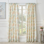 Greenland Home Fashions Chloe Window Panel Pair Pastel Floral Light Filtering Curtain Set with Tiebacks 84x84 Inch