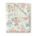 Greenland Home Fashions Chloe Floral Reversible Throw Quilt 50x60 Inch Lightweight Cotton Accessory