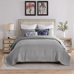 Cosmo Gray Quilt Set – 3-Piece Modern Bedding with Shams