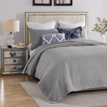 Cosmo Gray Jacquard Matelassé Coverlet Set – Twin/XL Size