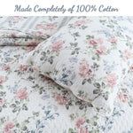 Scalloped Edge Floral Quilt Set Machine Washable