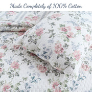 Scalloped Edge Floral Quilt Set Machine Washable