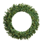 Vickerman D172543LED 42" Artificial Mixed Brussels Pine Wreath 375 PVC/Hardneedle Tips Dura-Lit 150 Warm White LED Mini Lights
