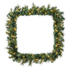 Vickerman D172731LED 30" Artificial Mixed Brussels Pine Square Wreath 150 Pvc/Hardneedle Tips Dura-Lit 70 Warm White LED Mini Lights