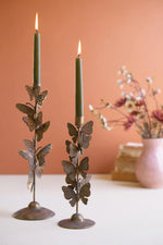 Kalalou Butterfly Taper Candle Holders Decorative Design 14" H