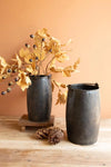Set Of Two Decorative Buckets - Iron - 12 High Hammered Finish by Kalalou