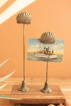Shell Metal Photo Display Holders – Note Clips – 12 Height – Set Of Two – Kalalou
