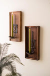 Wooden Wall Candle Sconce - Iron Spoon Candle Holder - 7 High Set Of Two by Kalalou