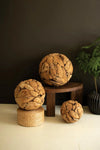 Recycled Teakwood Spheres Set of 3 Sculptural Accent by Kalalou