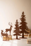 Rustic Metal Christmas Trees With Reindeer – Set of 4 – 15.75 H – Seasonal Decor – Kalalou