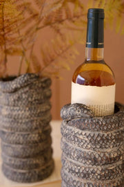 Snake Shaped Wine Cooler 10 Height Clay Decorative Display by Kalalou