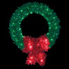 Vickerman D492048 4' Metallic Wreath & Bow Commercial Pole Decoration With 55 LED Lights.
