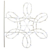 Vickerman D493045 4 .5' Double Spiral Snowflake Commercial Pole Decoration With 66 Pure White LED Lights.