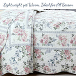 Classic Floral Quilt Set with Scalloped Edge