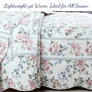 Classic Floral Quilt Set with Scalloped Edge