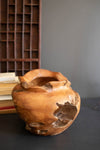 Handcrafted Teakwood Urn – Rustic Wooden Accent