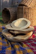 Handcrafted Rustic Teak Wood Bowls – Set of 3 by Kalalou