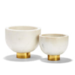 Two's Company DAT105-S2 Set of 2 Marble Bowl on Golden Base