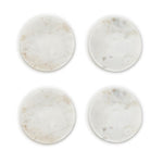 Two's Company DAT109-S4 Set of 4 White Marble Coasters