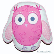 Owl Novelty Decor Throw Pillow – Embroidered Cotton