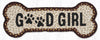Rustic Handwoven Good Girl Dog Bone Rug for Pet Feeding Area