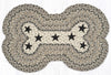 Earth Rugs Black Star Dog Bone Shaped Jute Pet Mat 18x28 Inches