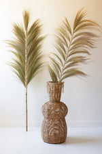 Decorative Fan Palms with Bamboo Stems 75"H – Natural Dried Fronds Set of Six by Kalalou