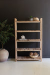 Split teakwood five tier display shelving unit