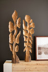 Hand Carved Teak Vine Sculptures Set of 2