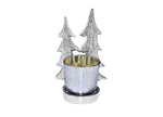 One Pixie Street Twin Christmas Tree Metal Tea Light Candle Stand with Glass Votive