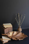 Hand Carved Teakwood Leaf Tray – 3 Inch Natural Brown Display