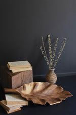 Wooden Teak Leaf Tray – 3 Inch Hand Carved Transitional Accent By Kalalou