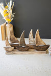Wooden Sailboats on Base Coastal Décor