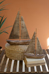 Set of Two Rustic Recycled Wood Sail Boats by Kalalou