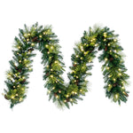 Vickerman Dt210615Led 9' X 14" Emerald Mixed Fir Artificial Christmas Garland With Warm White Led Lights